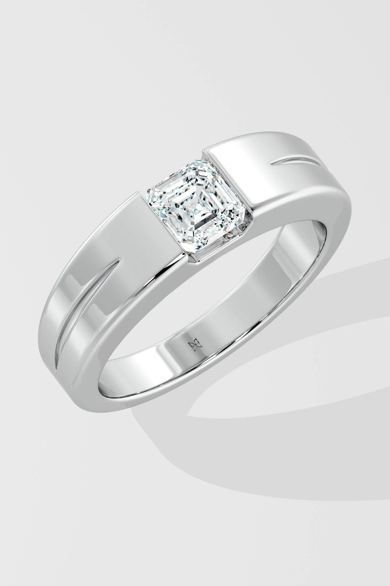 1 Ct Asscher Men's Ring - Image 5
