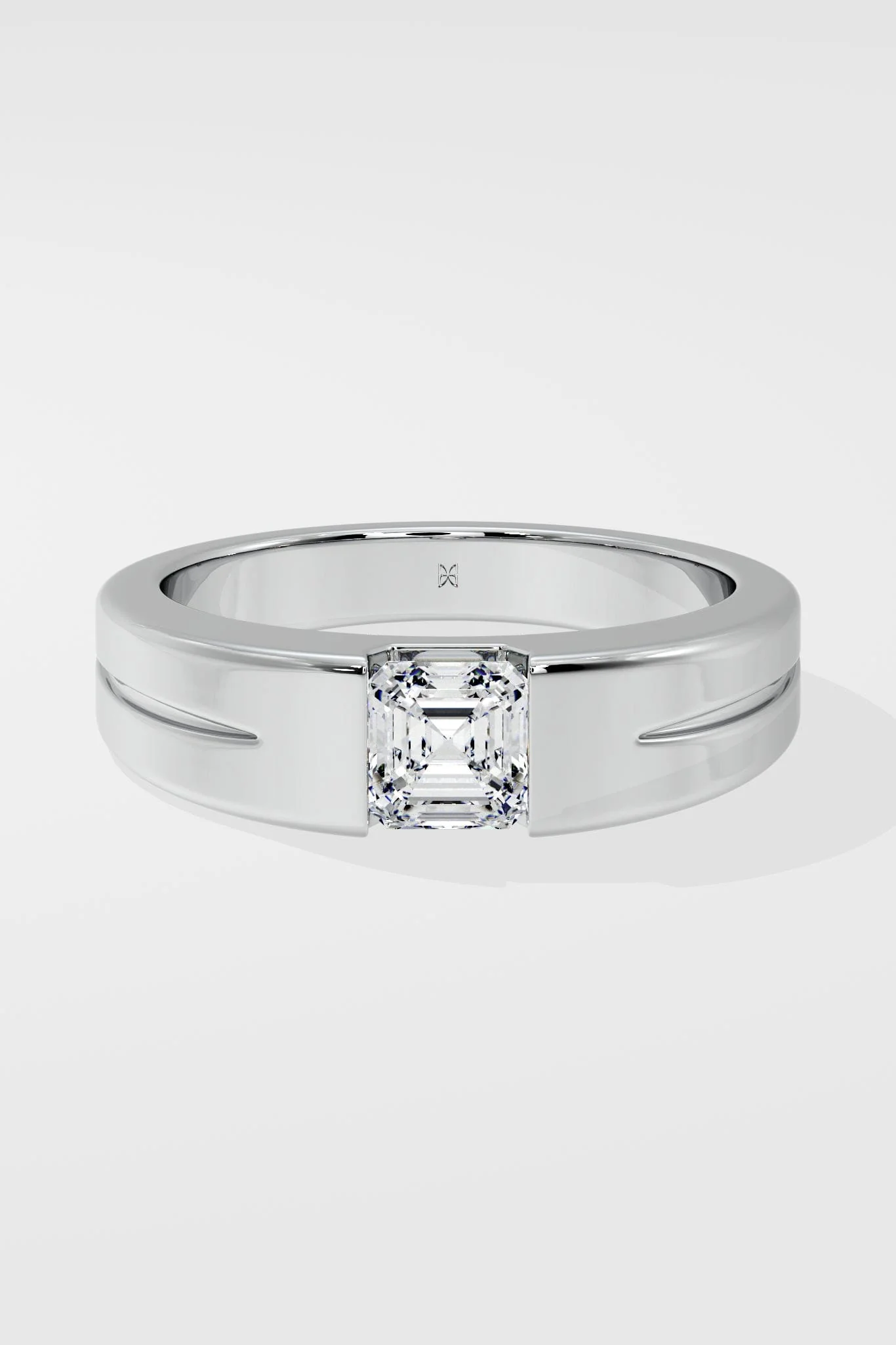 1 Ct Asscher Men's Ring - Image 6
