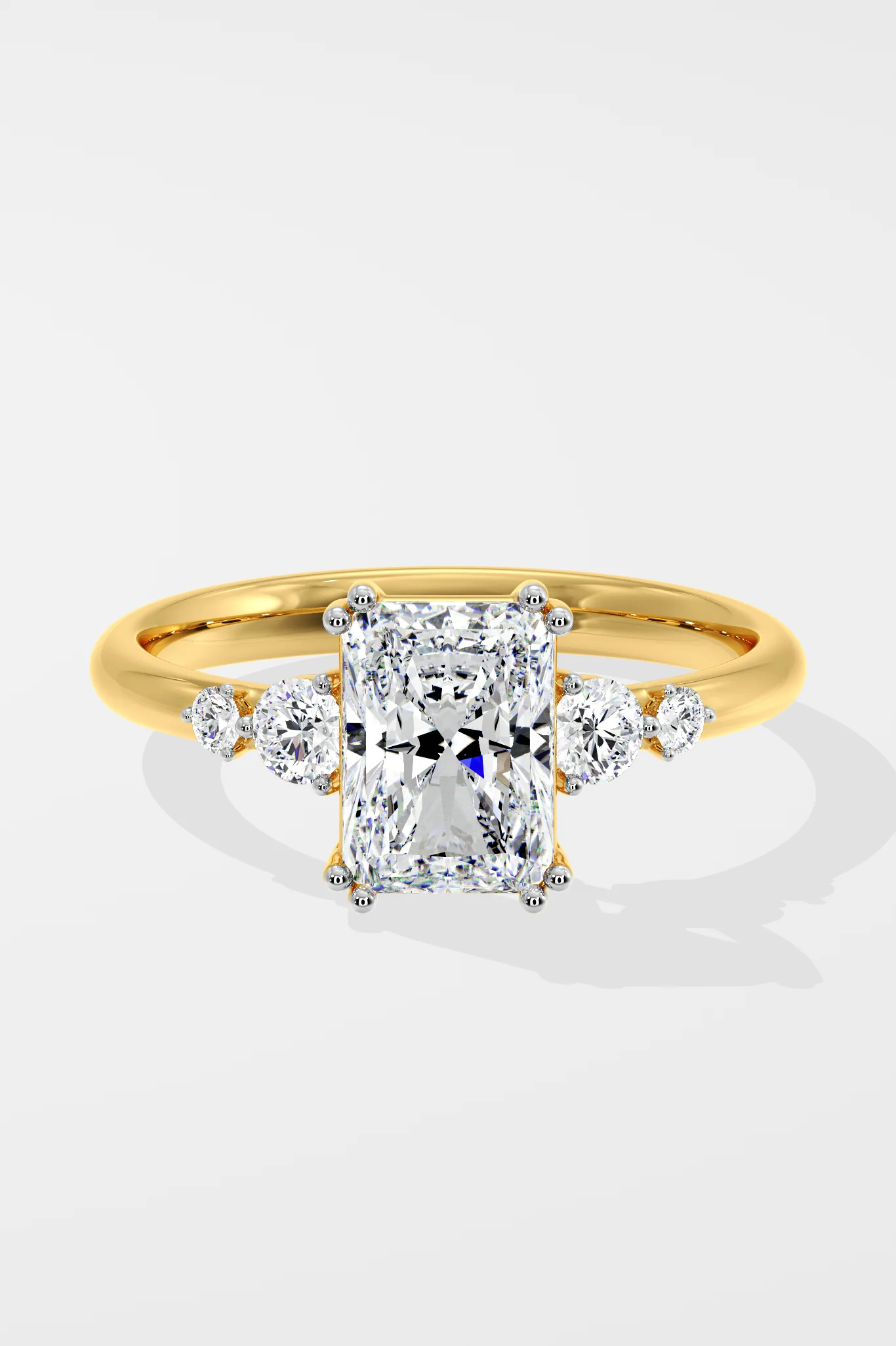 1 Ct Radiant Accent Ring - Image 2
