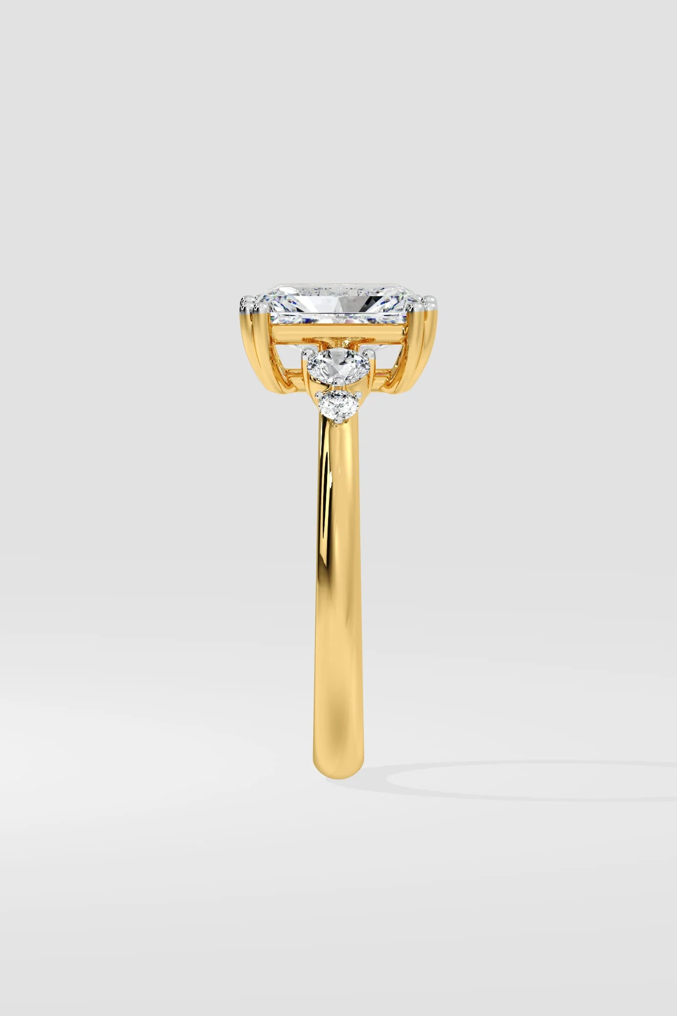 1 Ct Radiant Accent Ring - Image 3