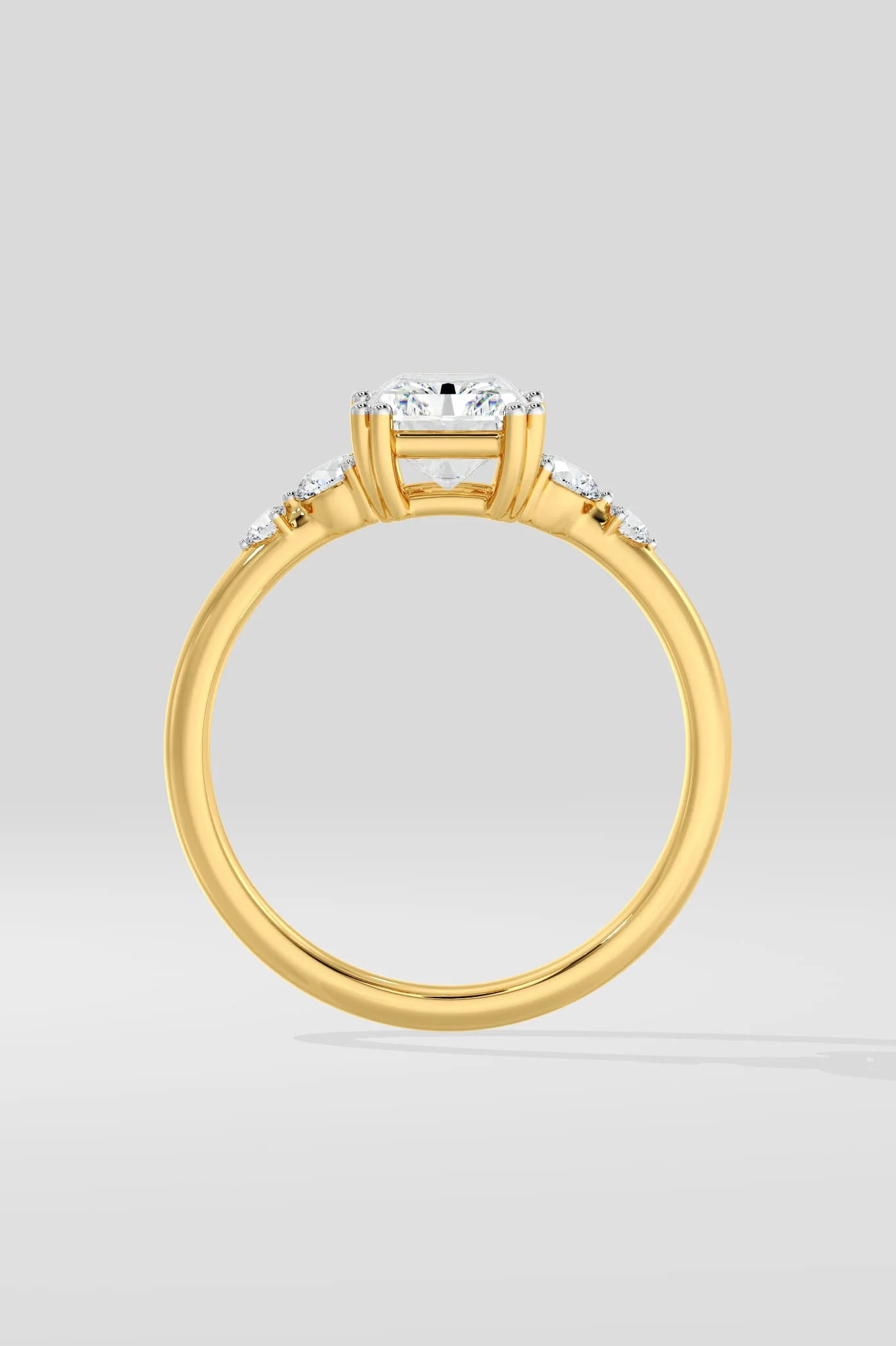 1 Ct Radiant Accent Ring - Image 4