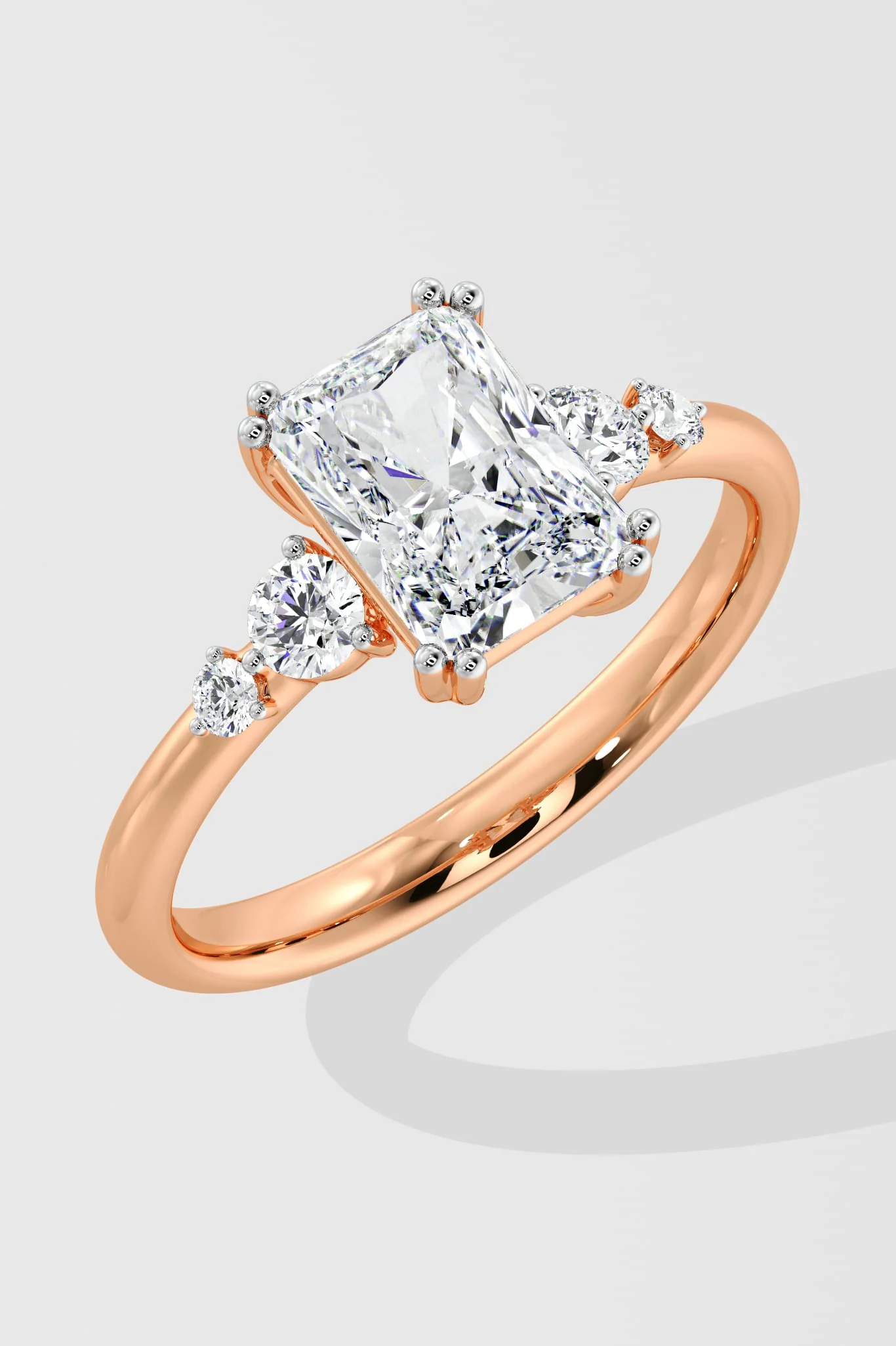 1 Ct Radiant Accent Ring - Image 6