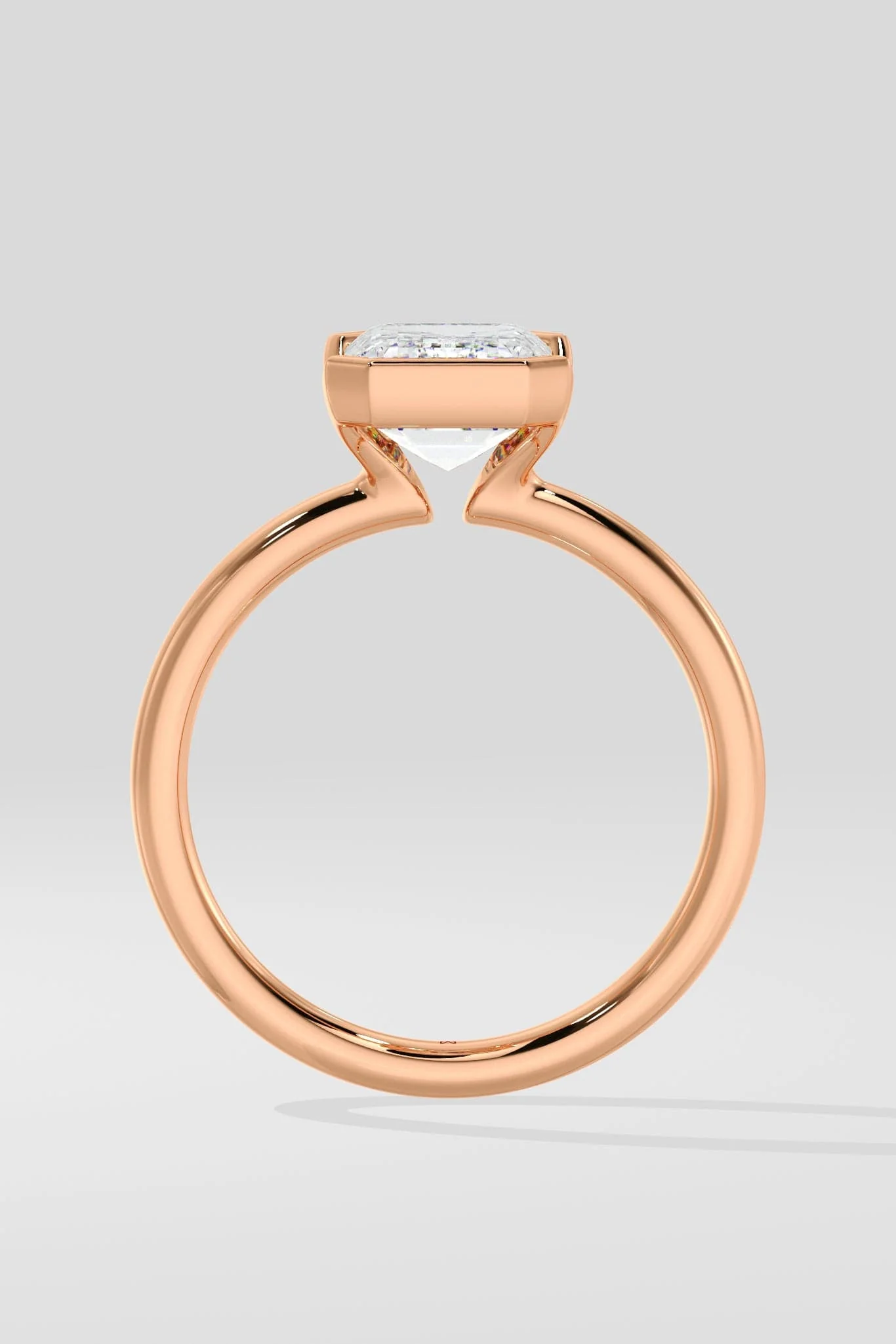 2.5 Ct Emerald Half Bezel Ring - Image 3